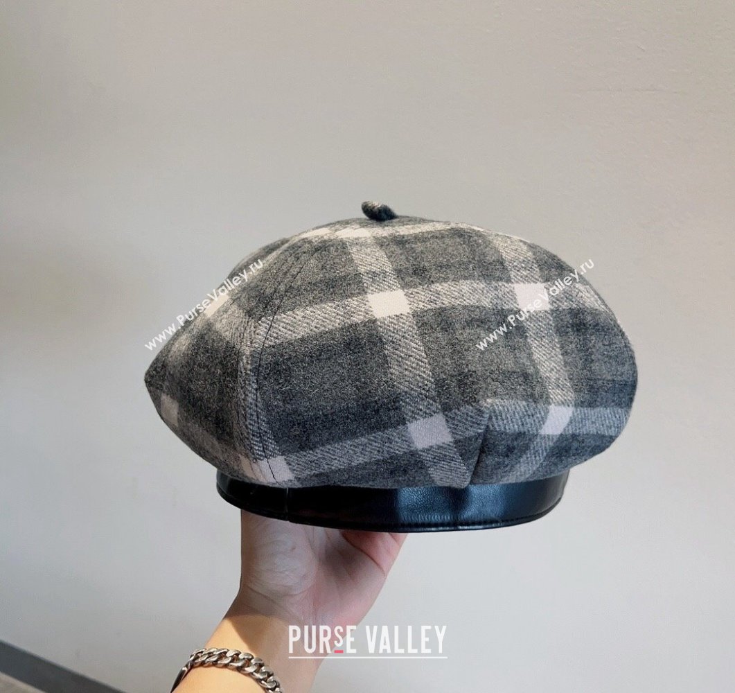 Burberry Check Beret Hat Grey 2023 BR09055 (XMN-230905033)