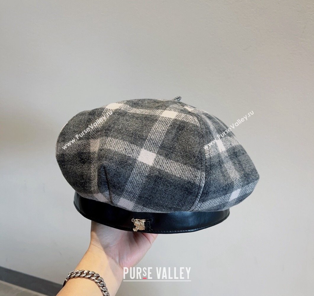 Burberry Check Beret Hat Grey 2023 BR09055 (XMN-230905033)