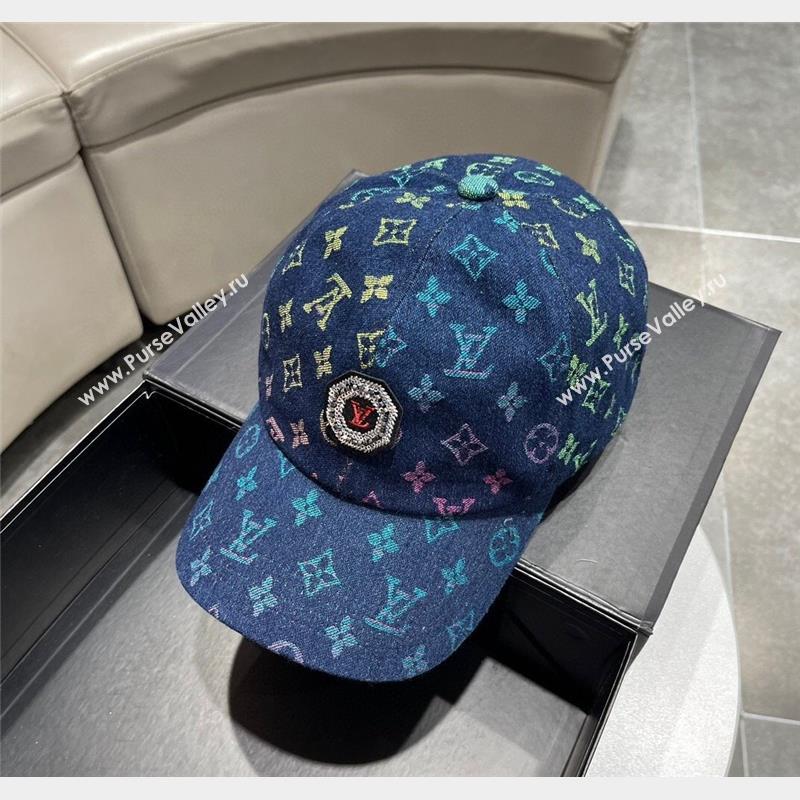 Louis Vuitton Denim Baseball Hat Medium Blue 2023 LV09052 (A-230905057)