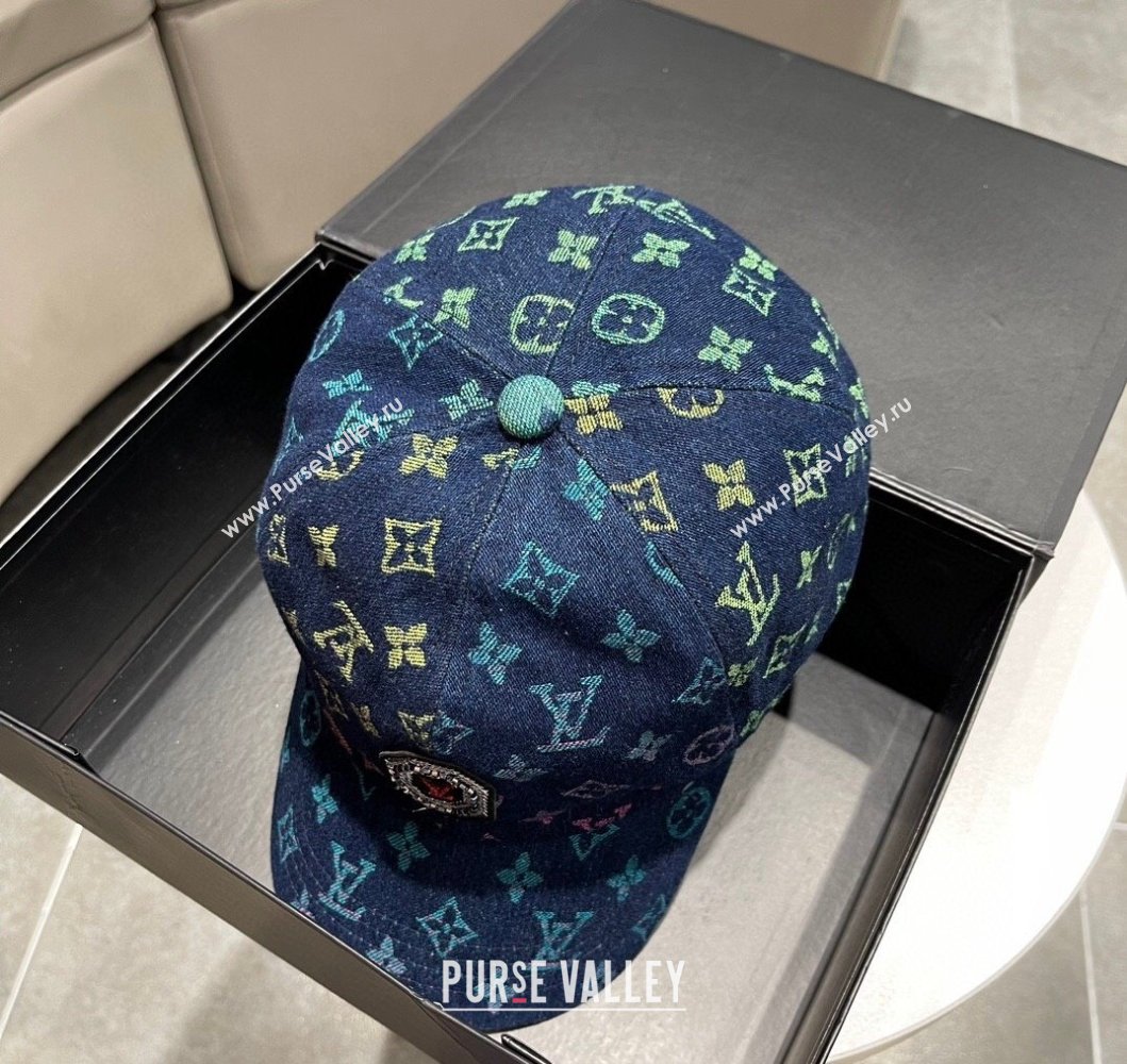 Louis Vuitton Denim Baseball Hat Medium Blue 2023 LV09052 (A-230905057)