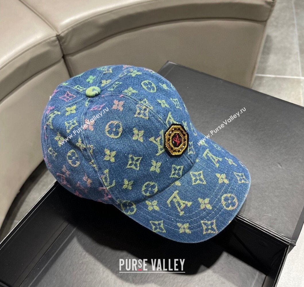 Louis Vuitton Denim Baseball Hat Light Blue 2023 LV09052 (A-230905058)