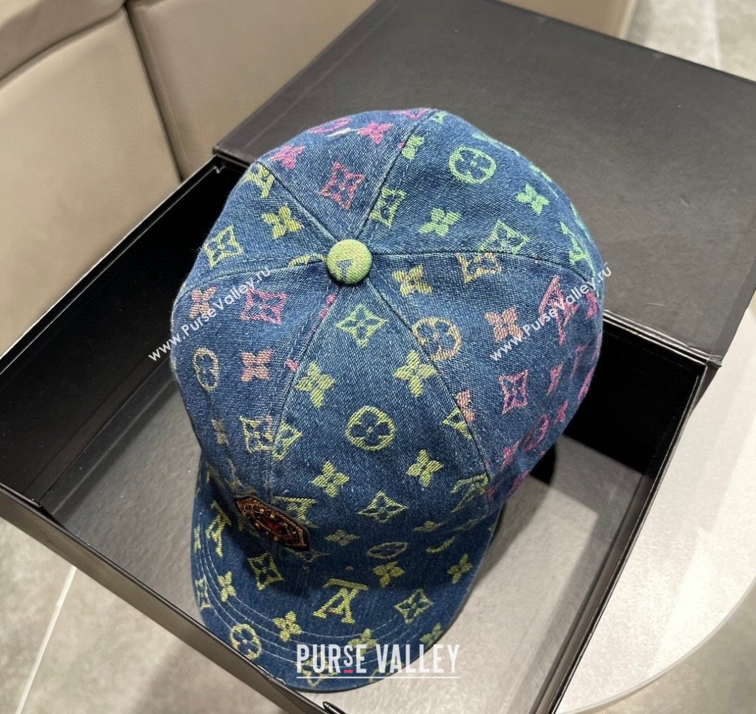 Louis Vuitton Denim Baseball Hat Light Blue 2023 LV09052 (A-230905058)