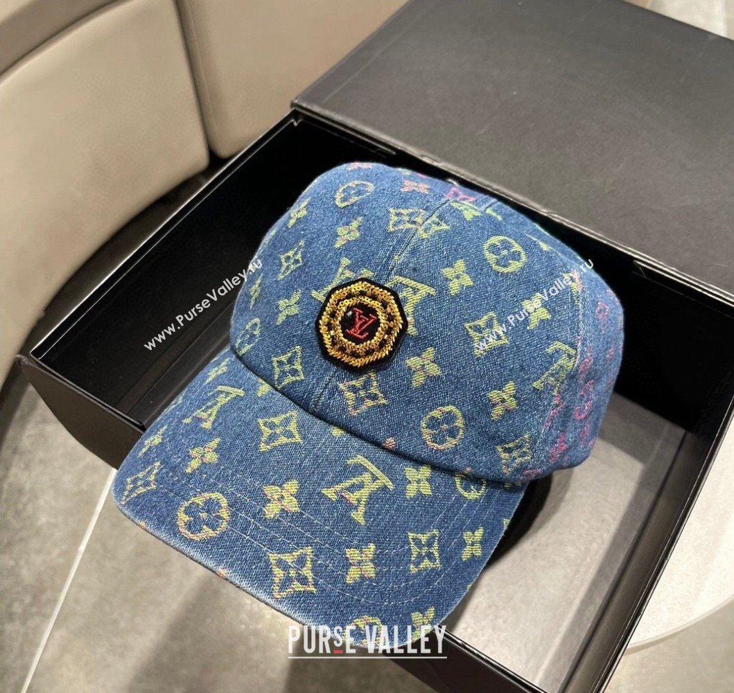 Louis Vuitton Denim Baseball Hat Light Blue 2023 LV09052 (A-230905058)