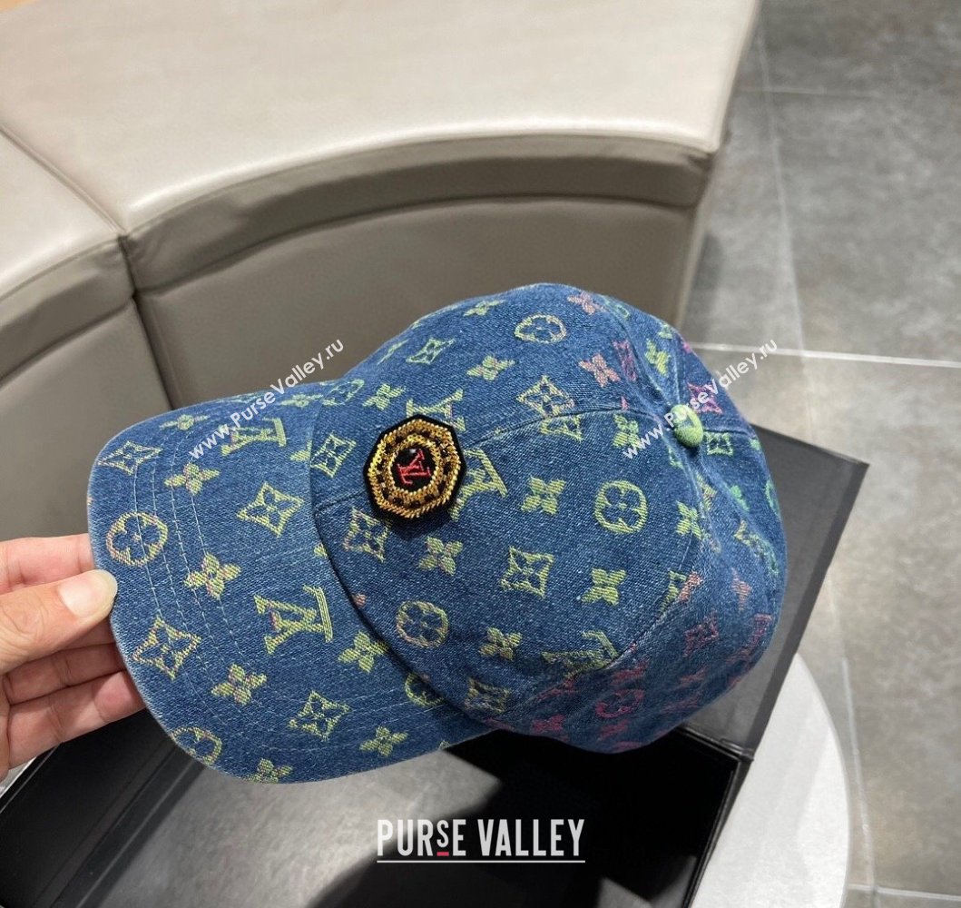 Louis Vuitton Denim Baseball Hat Light Blue 2023 LV09052 (A-230905058)