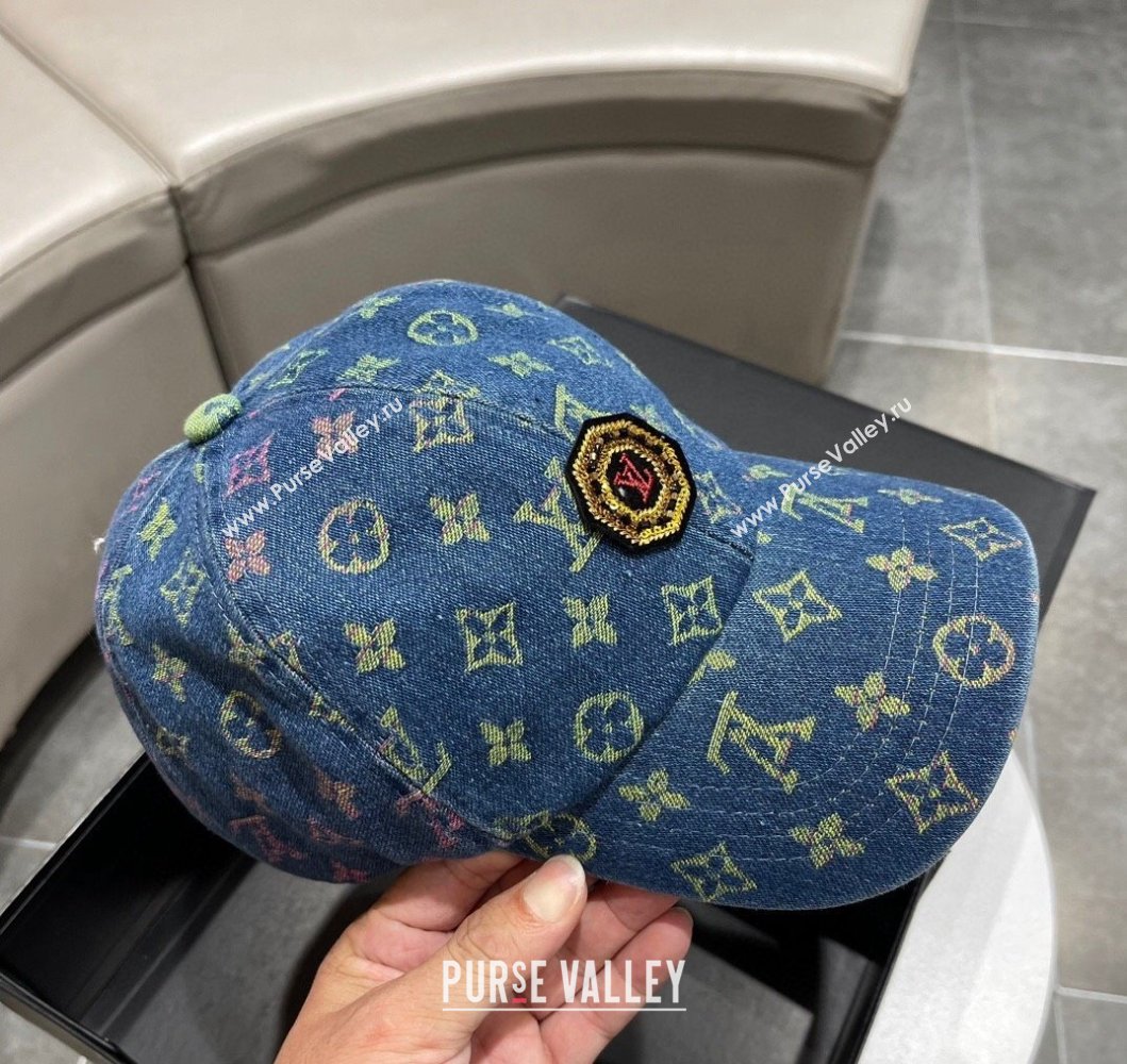 Louis Vuitton Denim Baseball Hat Light Blue 2023 LV09052 (A-230905058)