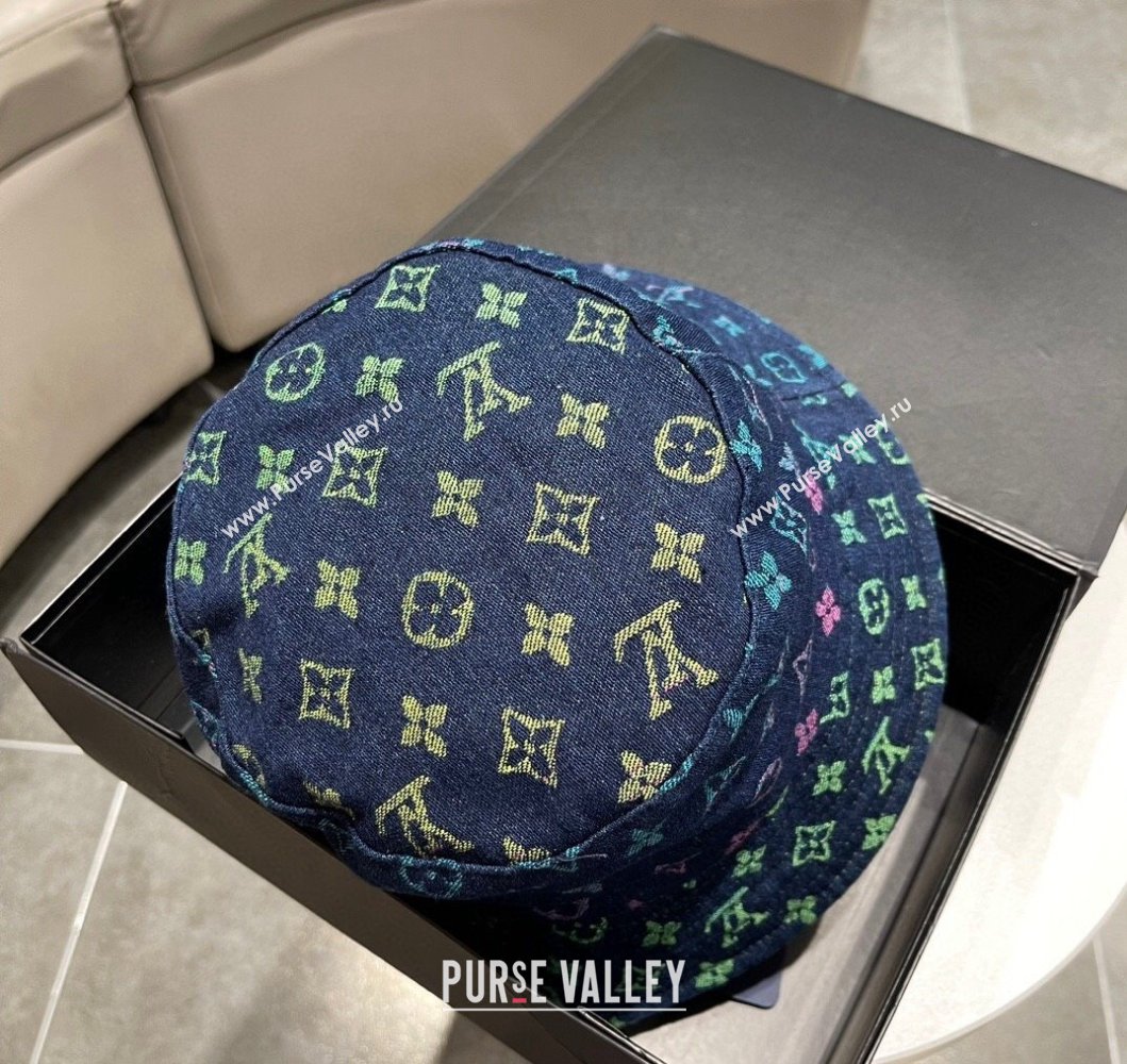 Louis Vuitton Denim Bucket Hat Medium Blue 2023 LV09052 (A-230905055)
