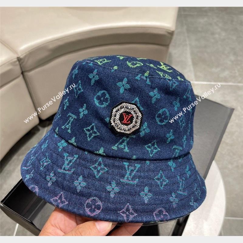 Louis Vuitton Denim Bucket Hat Medium Blue 2023 LV09052 (A-230905055)