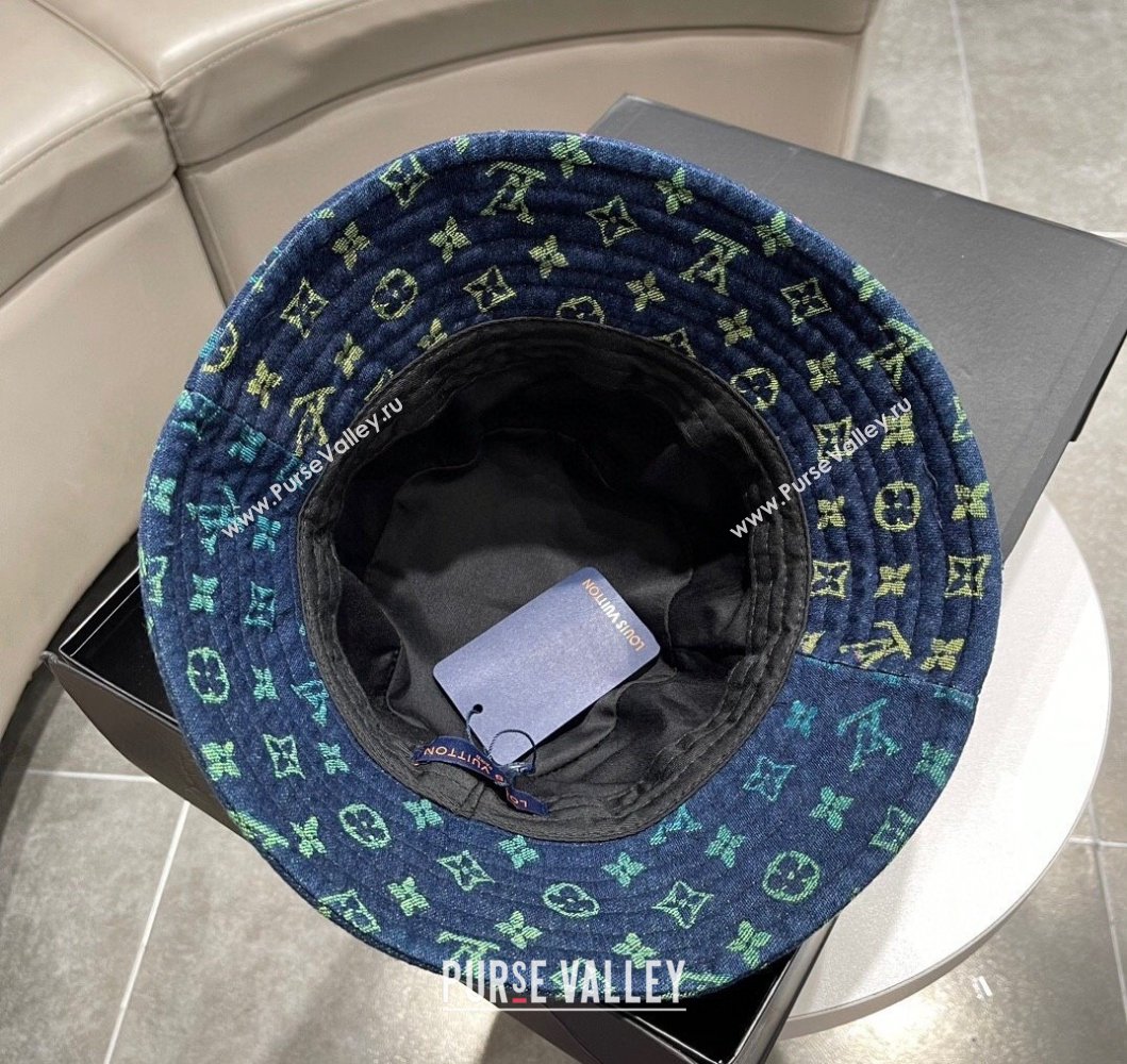 Louis Vuitton Denim Bucket Hat Medium Blue 2023 LV09052 (A-230905055)