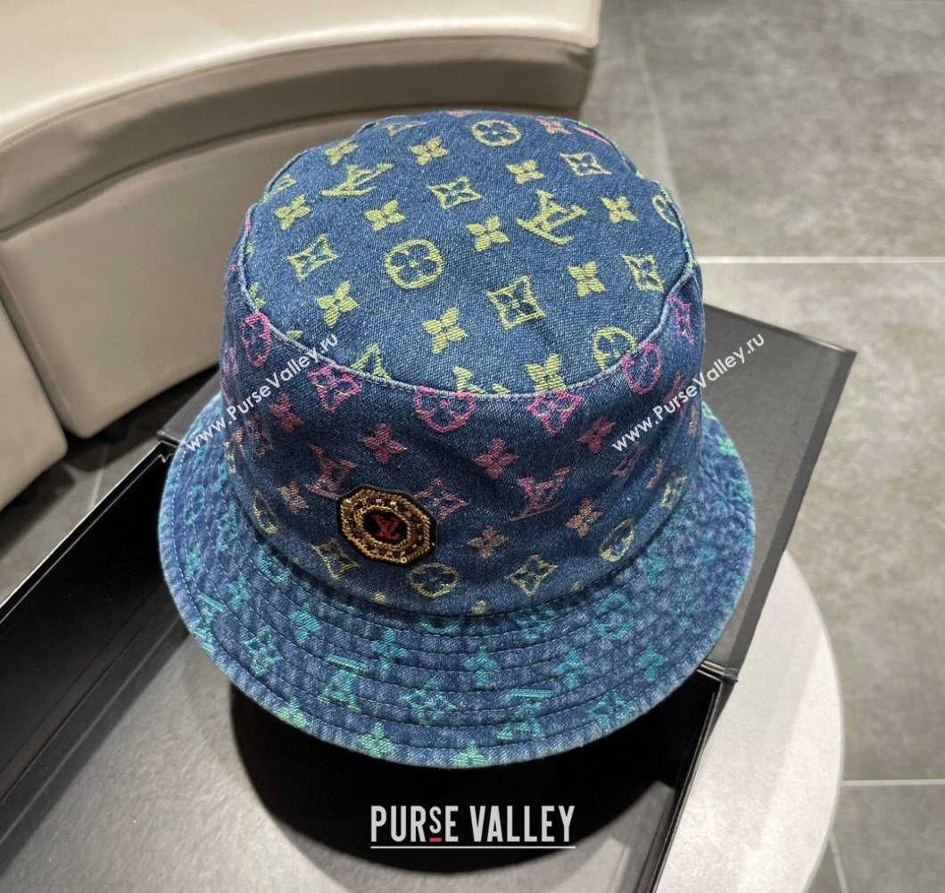Louis Vuitton Denim Bucket Hat Light Blue 2023 LV09052 (A-230905056)