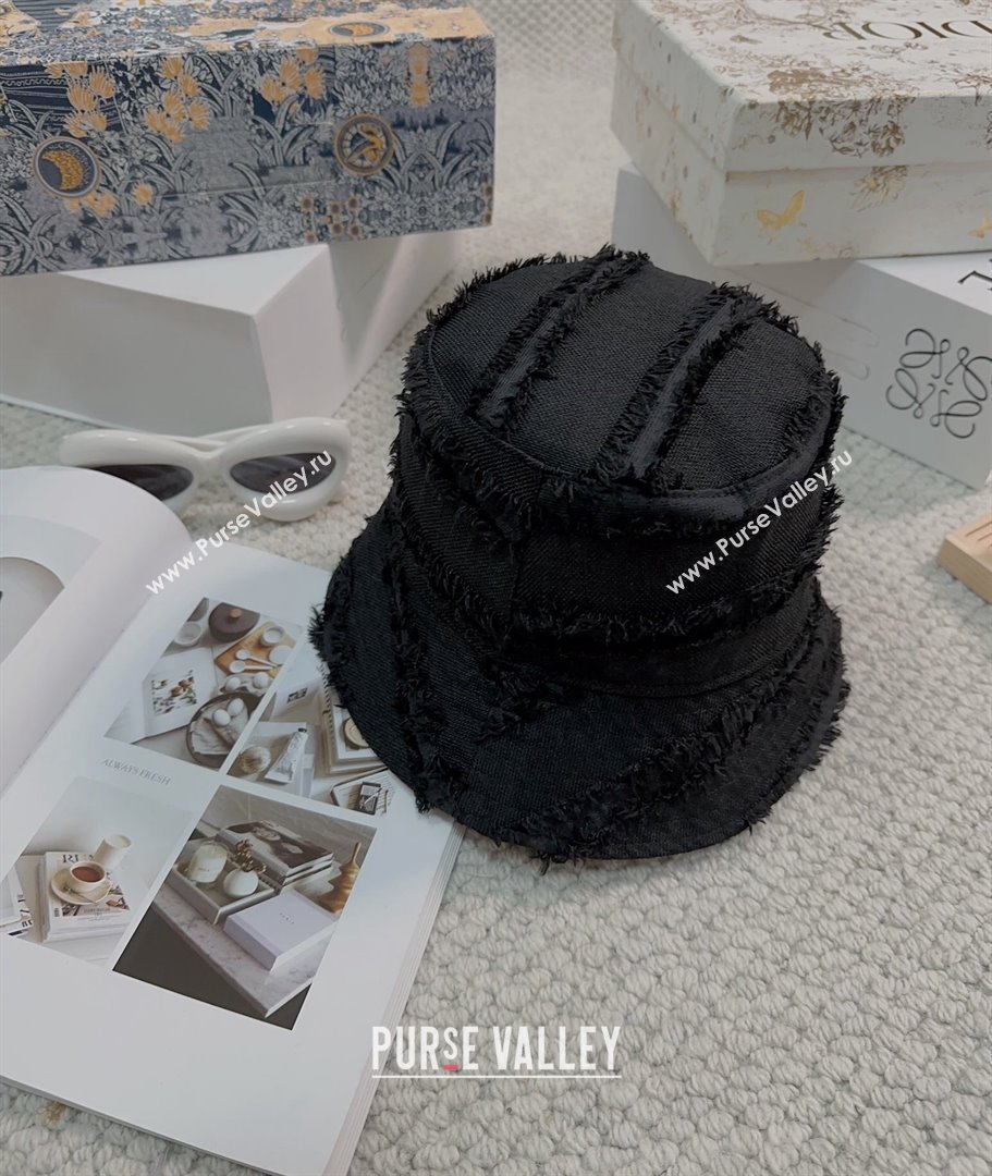 Louis Vuitton Fringe Bucket Hat White/Black 2023 LV09051 (MAO-230905037)