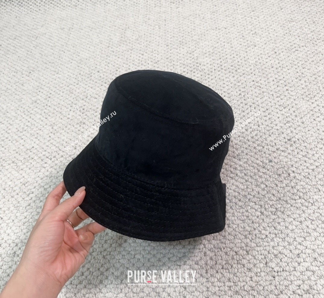 Prada Corduroy Bucket Hat Black 2023 PR1018001 (XMN-231018002)