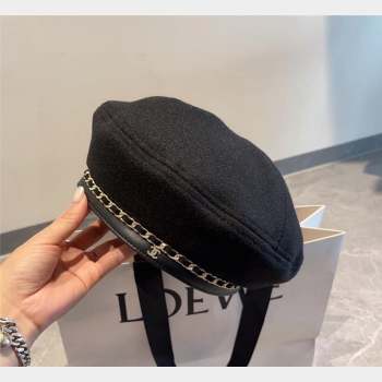 Chanel Chain Beret Hat Black 2023 CH101802 (XMN-231018016)