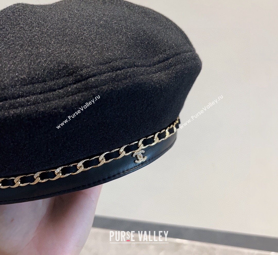 Chanel Chain Beret Hat Black 2023 CH101802 (XMN-231018016)