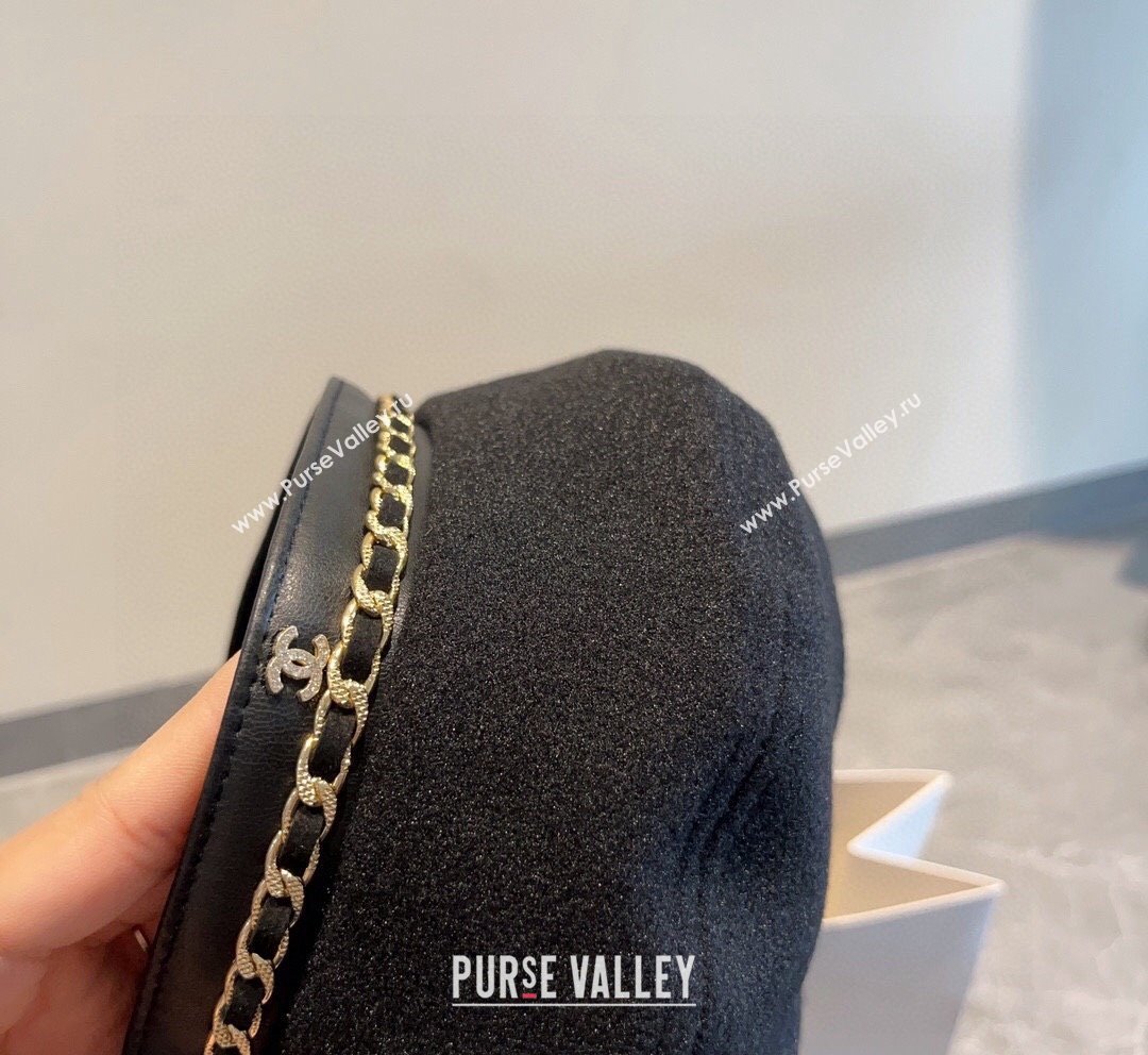 Chanel Chain Beret Hat Black 2023 CH101802 (XMN-231018016)