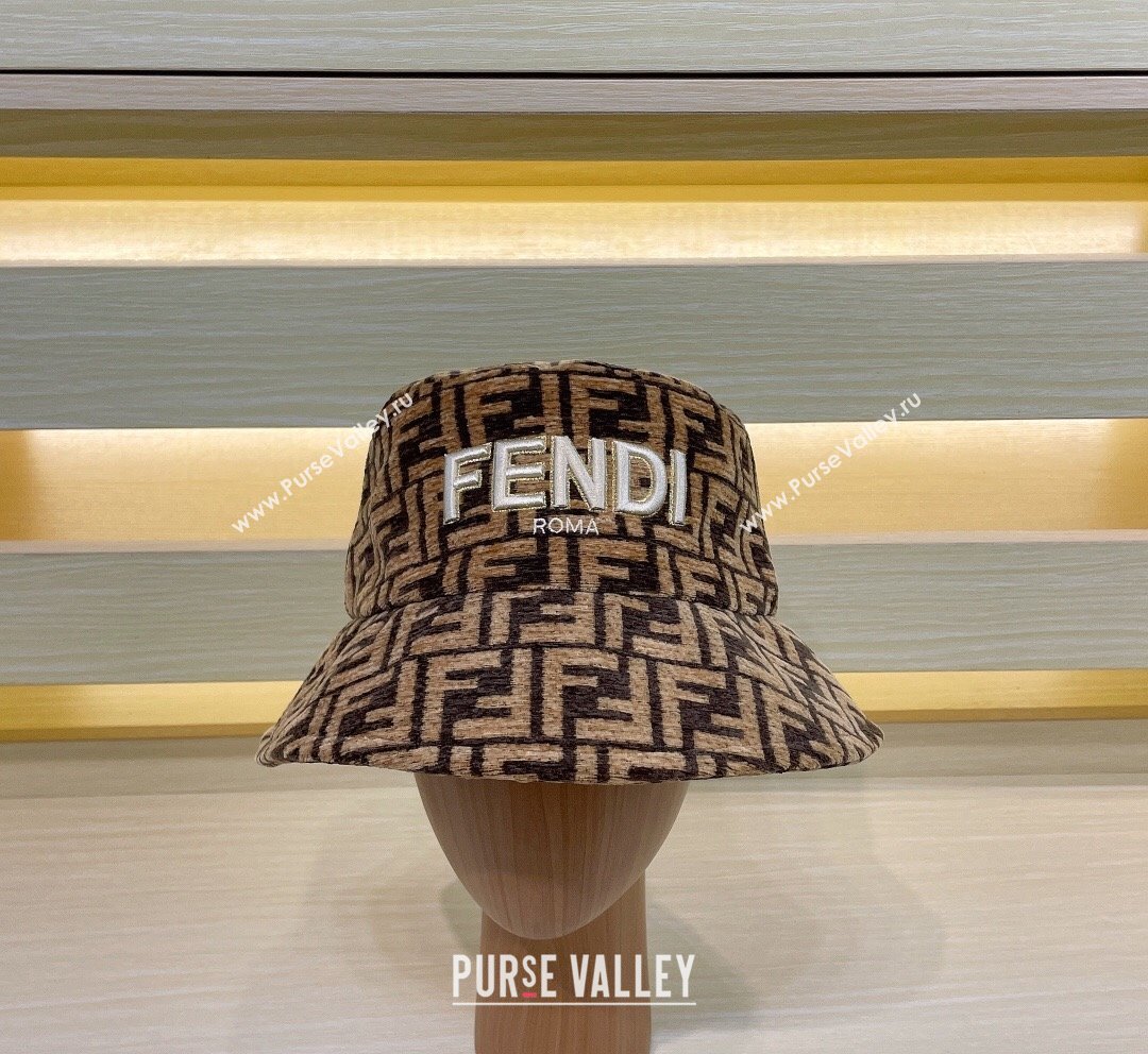 Fendi FF Bucket Hat Brown 2023 FE10181 (XMN-231018019)