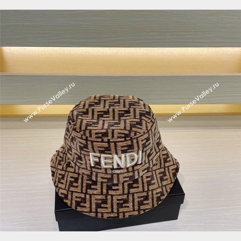 Fendi FF Bucket Hat Brown 2023 FE10181 (XMN-231018019)