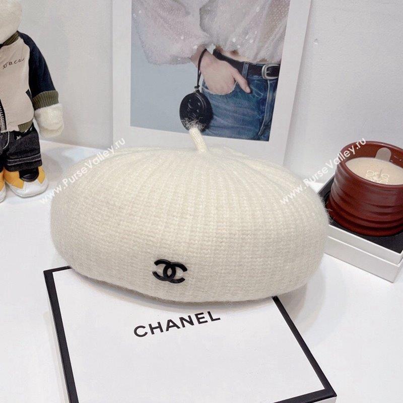 Chanel Knit Beret Hat White 2023 CH101804 (XMN-231018039)