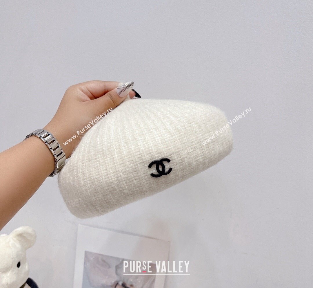 Chanel Knit Beret Hat White 2023 CH101804 (XMN-231018039)