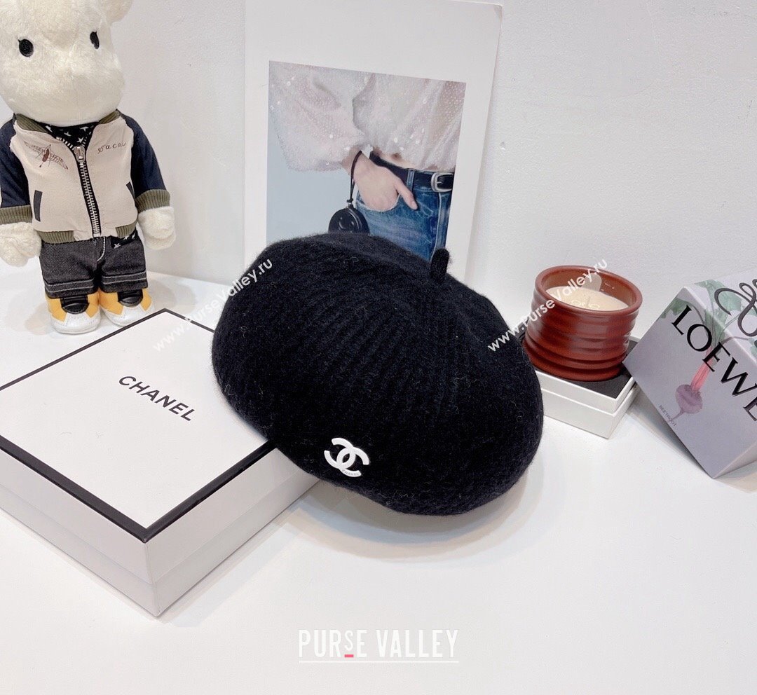 Chanel Knit Beret Hat Black 2023 CH101804 (XMN-231018041)