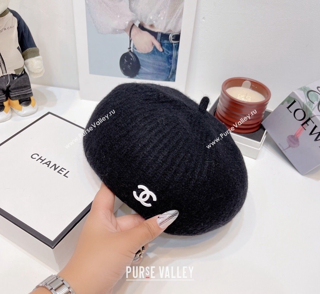 Chanel Knit Beret Hat Black 2023 CH101804 (XMN-231018041)