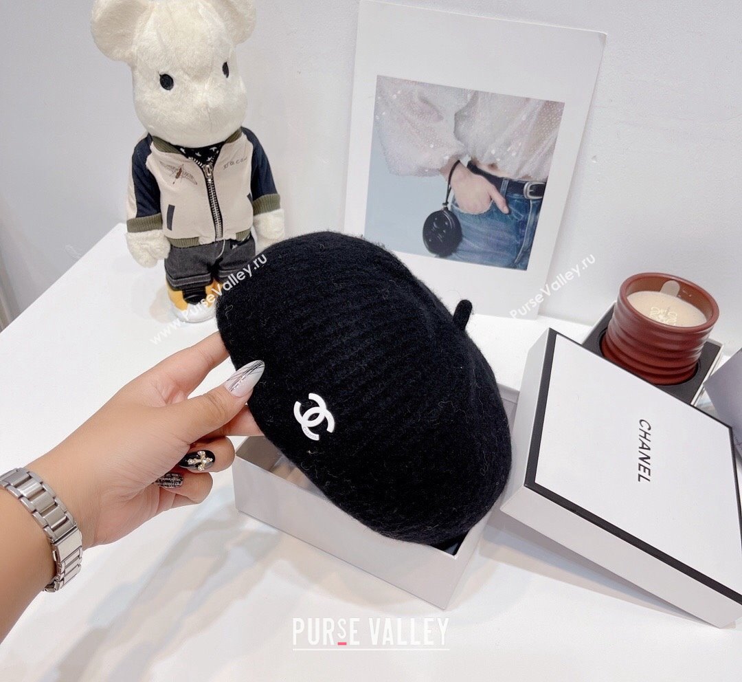 Chanel Knit Beret Hat Black 2023 CH101804 (XMN-231018041)