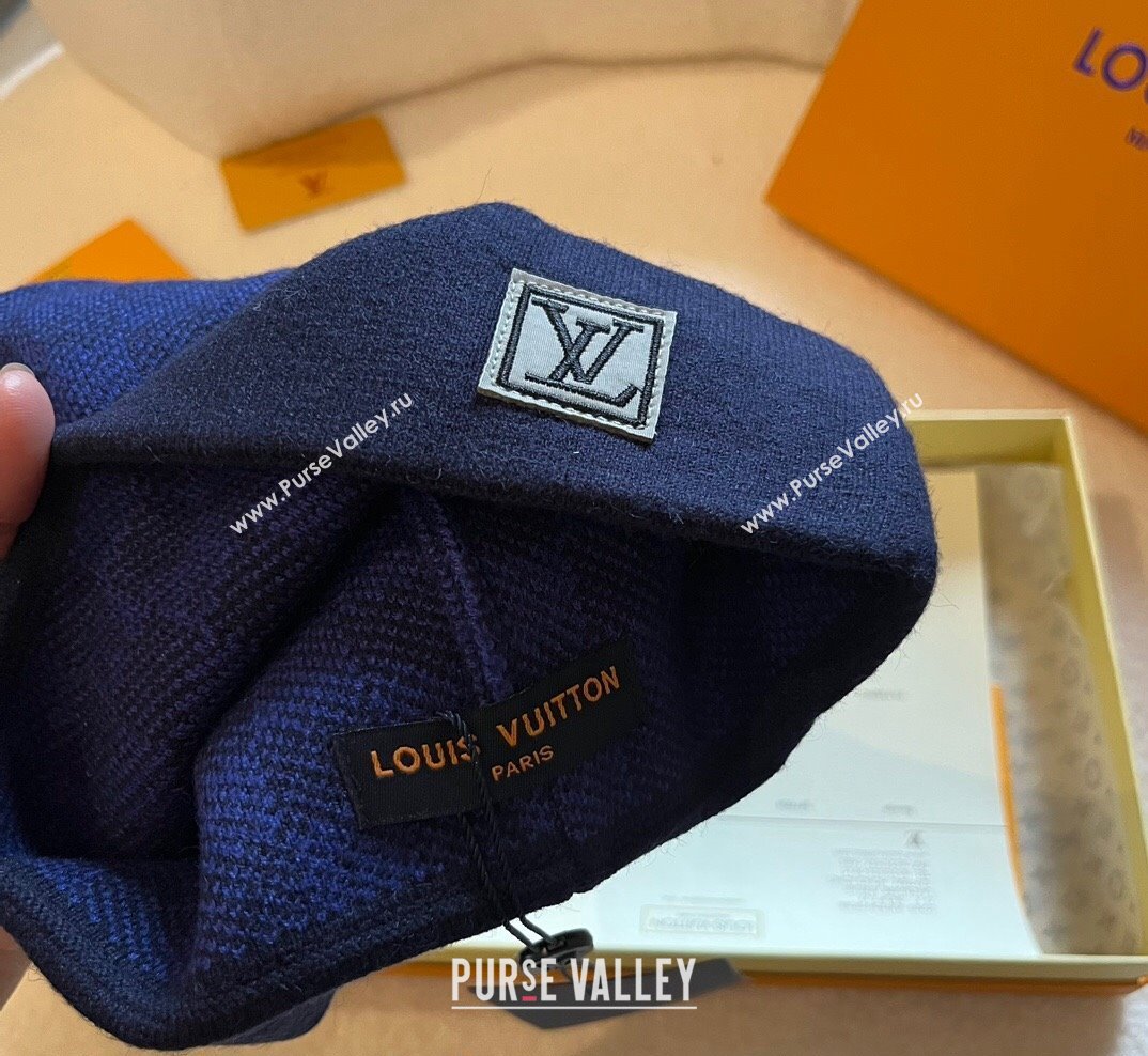 Louis Vuitton Mens Damier Knit Hat Blue 2023 1028 (XMN-231028039)