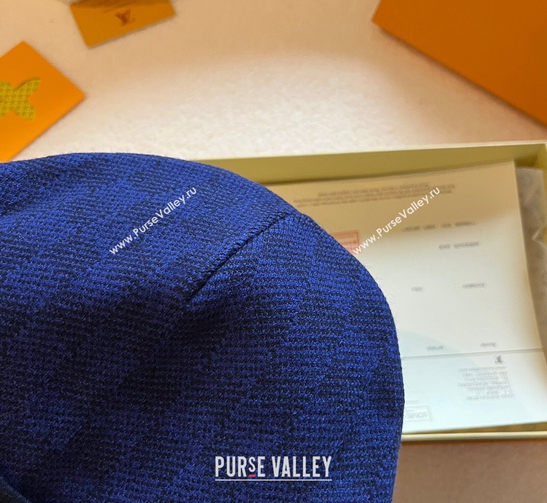 Louis Vuitton Mens Damier Knit Hat Blue 2023 1028 (XMN-231028039)