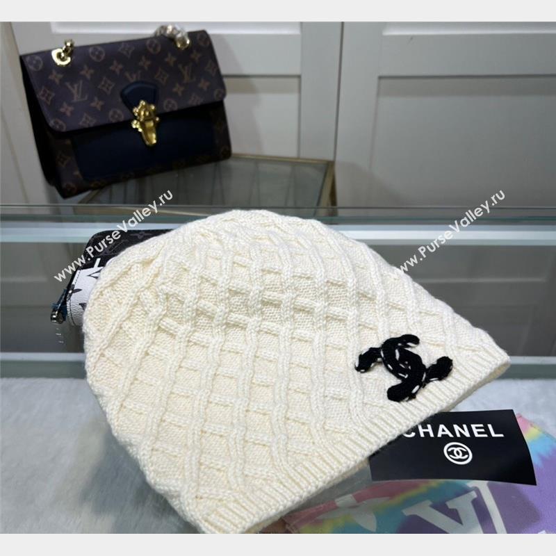 Chanel Knit Hat White 2023 10282 (MAO-231028048)