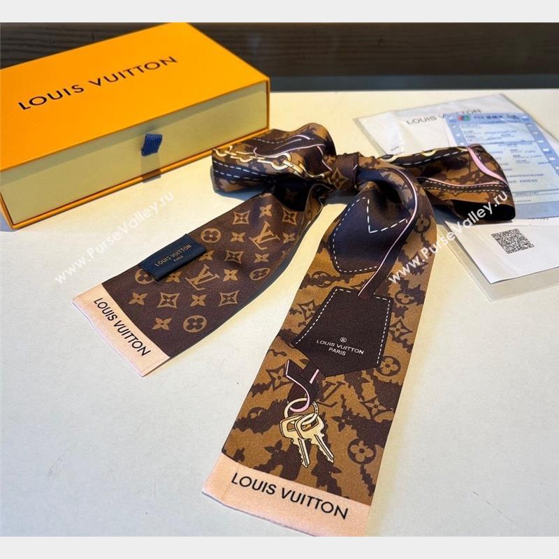 Louis Vuitton Bandeau Scarf 8x120cm Brown 2023 1028 (A-231028056)