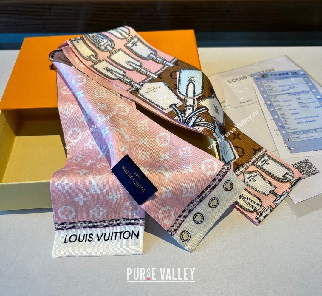 Louis Vuitton Bandeau Scarf 8x120cm Pink 2023 1028 (A-231028057)