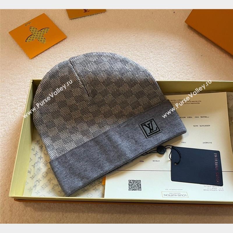 Louis Vuitton Mens Damier Knit Hat Grey 2023 1028 (XMN-231028037)