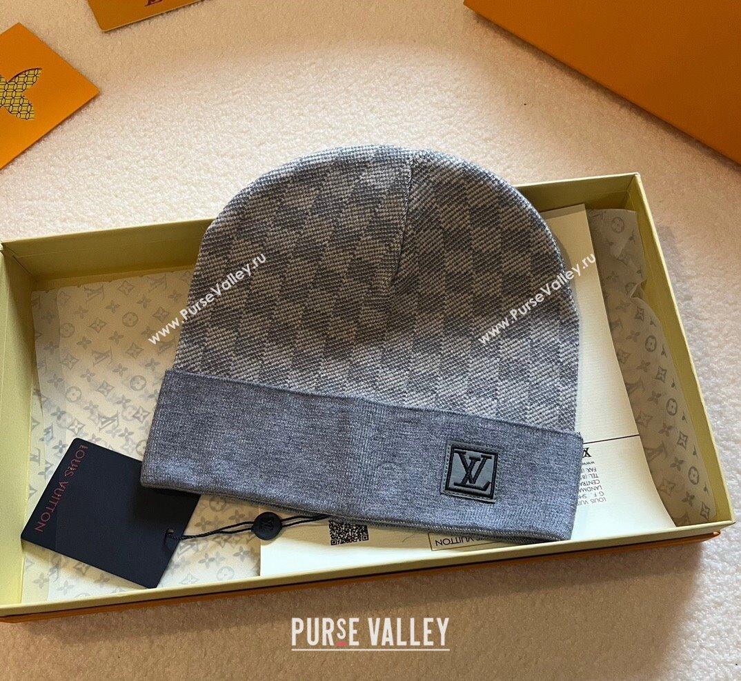 Louis Vuitton Mens Damier Knit Hat Grey 2023 1028 (XMN-231028037)