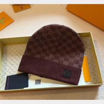 Louis Vuitton Mens Damier Knit Hat Brown 2023 1028 (XMN-231028038)