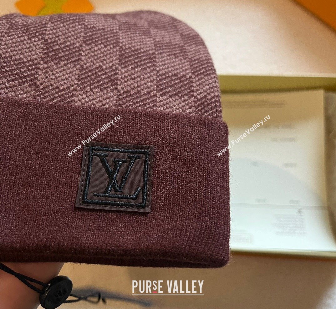 Louis Vuitton Mens Damier Knit Hat Brown 2023 1028 (XMN-231028038)