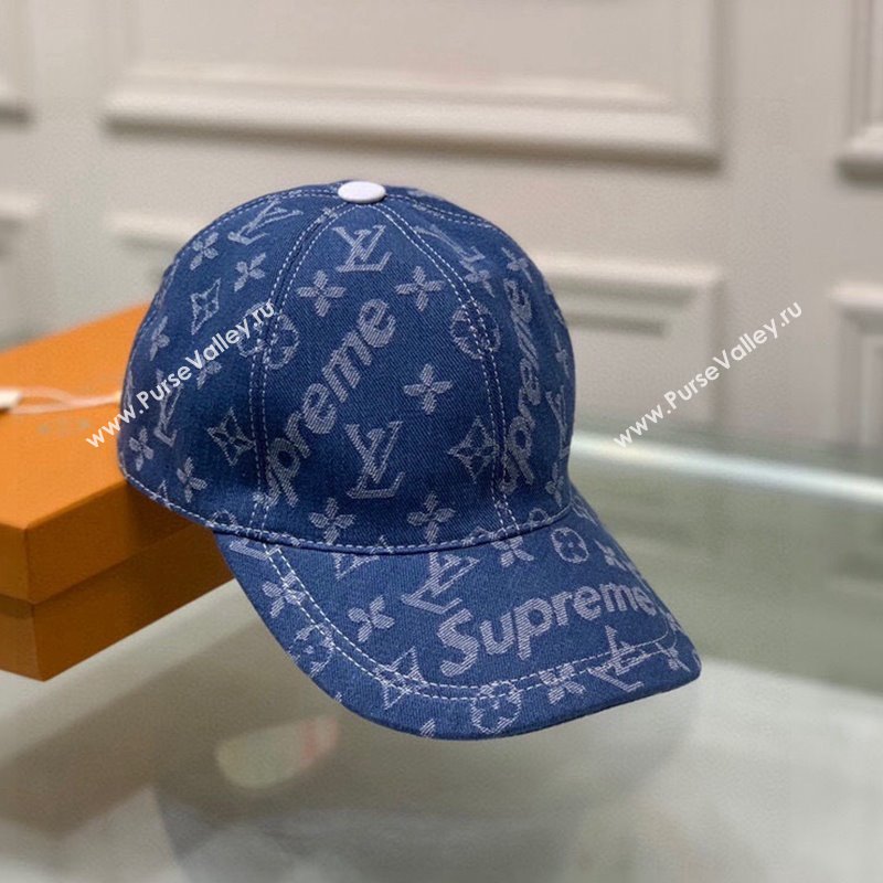 Supreme x Louis Vuitton Denim Baseball Hat Blue 2024 (XMN-240403015)