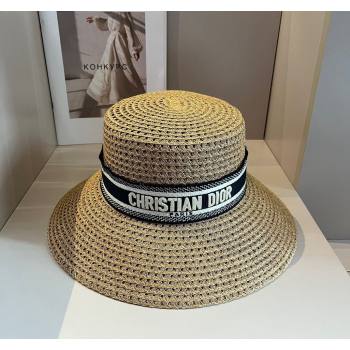 Dior Straw Wide Brim Hat Khaki/White 2024 040301 (XMN-240403021)