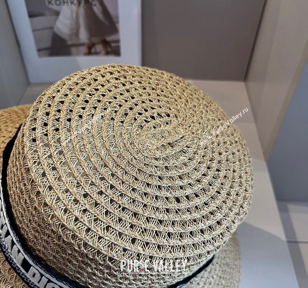 Dior Straw Wide Brim Hat Khaki/White 2024 040301 (XMN-240403021)
