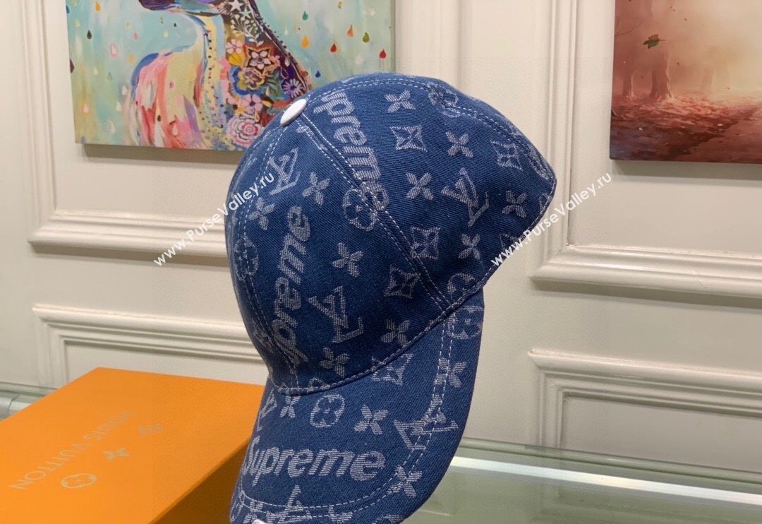 Supreme x Louis Vuitton Denim Baseball Hat Blue 2024 (XMN-240403015)
