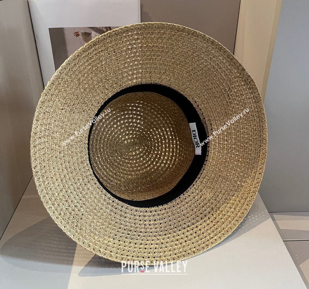 Dior Straw Wide Brim Hat Khaki/White 2024 040301 (XMN-240403021)