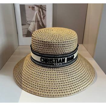 Dior Straw Wide Brim Hat Khaki/Black 2024 040301 (XMN-240403022)