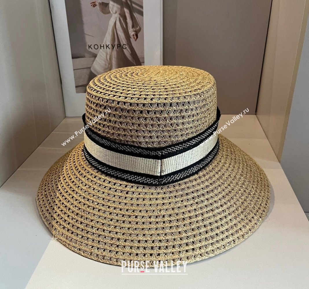 Dior Straw Wide Brim Hat Khaki/Black 2024 040301 (XMN-240403022)