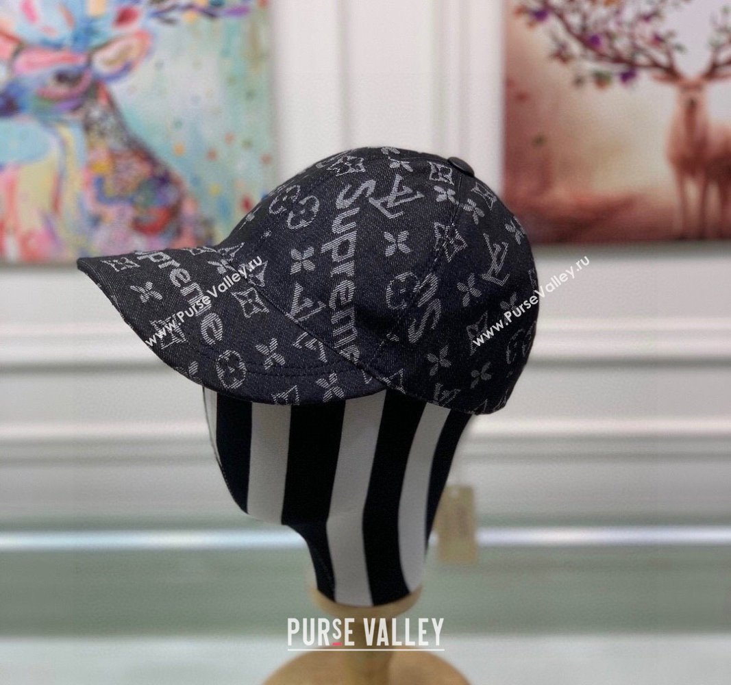 Supreme x Louis Vuitton Denim Baseball Hat Black 2024 (XMN-240403014)