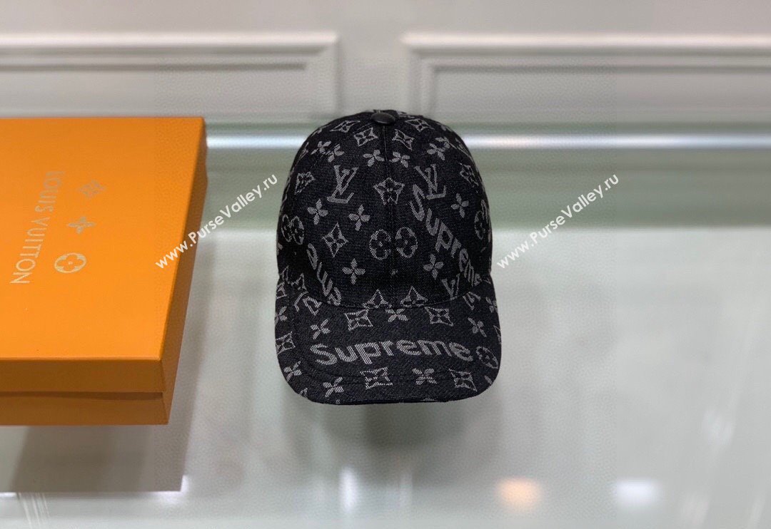 Supreme x Louis Vuitton Denim Baseball Hat Black 2024 (XMN-240403014)