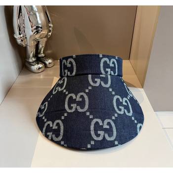 Gucci Maxi GG Canvas Visor Hat Denim Blue 2024 0403 (XMN-240403042)