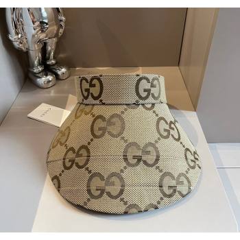 Gucci Maxi GG Canvas Visor Hat Camel 2024 0403 (XMN-240403043)
