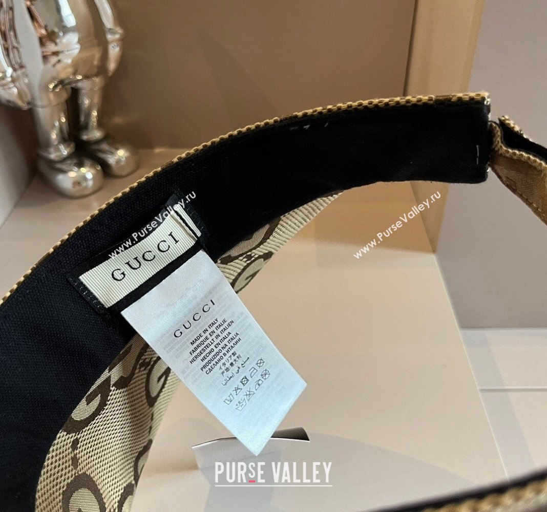 Gucci Maxi GG Canvas Visor Hat Camel 2024 0403 (XMN-240403043)