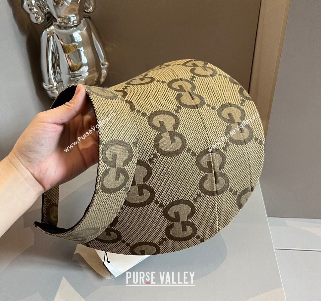 Gucci Maxi GG Canvas Visor Hat Camel 2024 0403 (XMN-240403043)