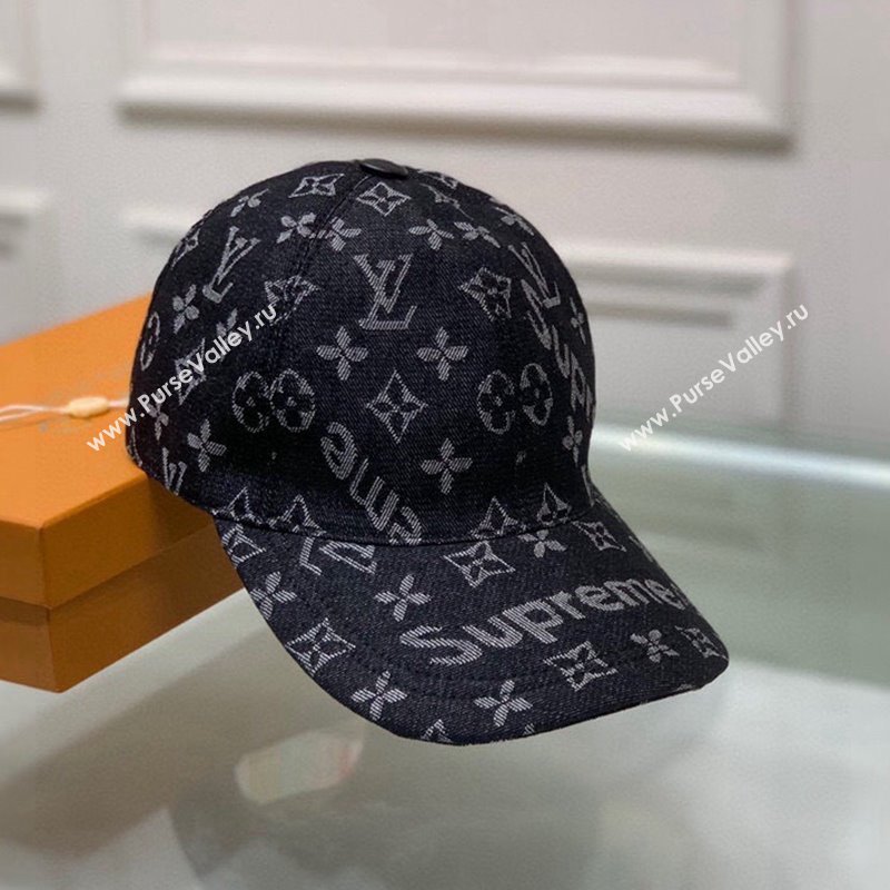Supreme x Louis Vuitton Denim Baseball Hat Black 2024 (XMN-240403014)