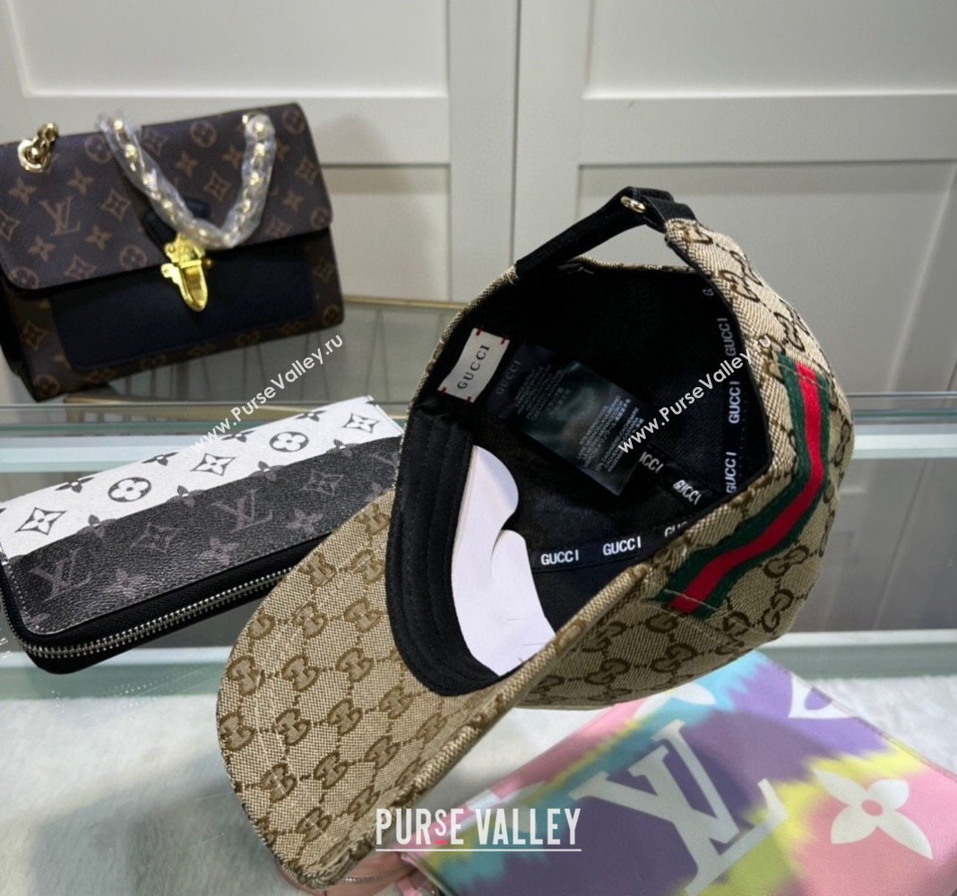 Gucci GG Canvas Baseball Hat with Interlocking G Beige 2024 040301 (A-240403048)