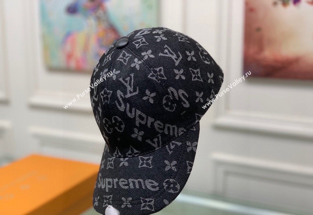 Supreme x Louis Vuitton Denim Baseball Hat Black 2024 (XMN-240403014)